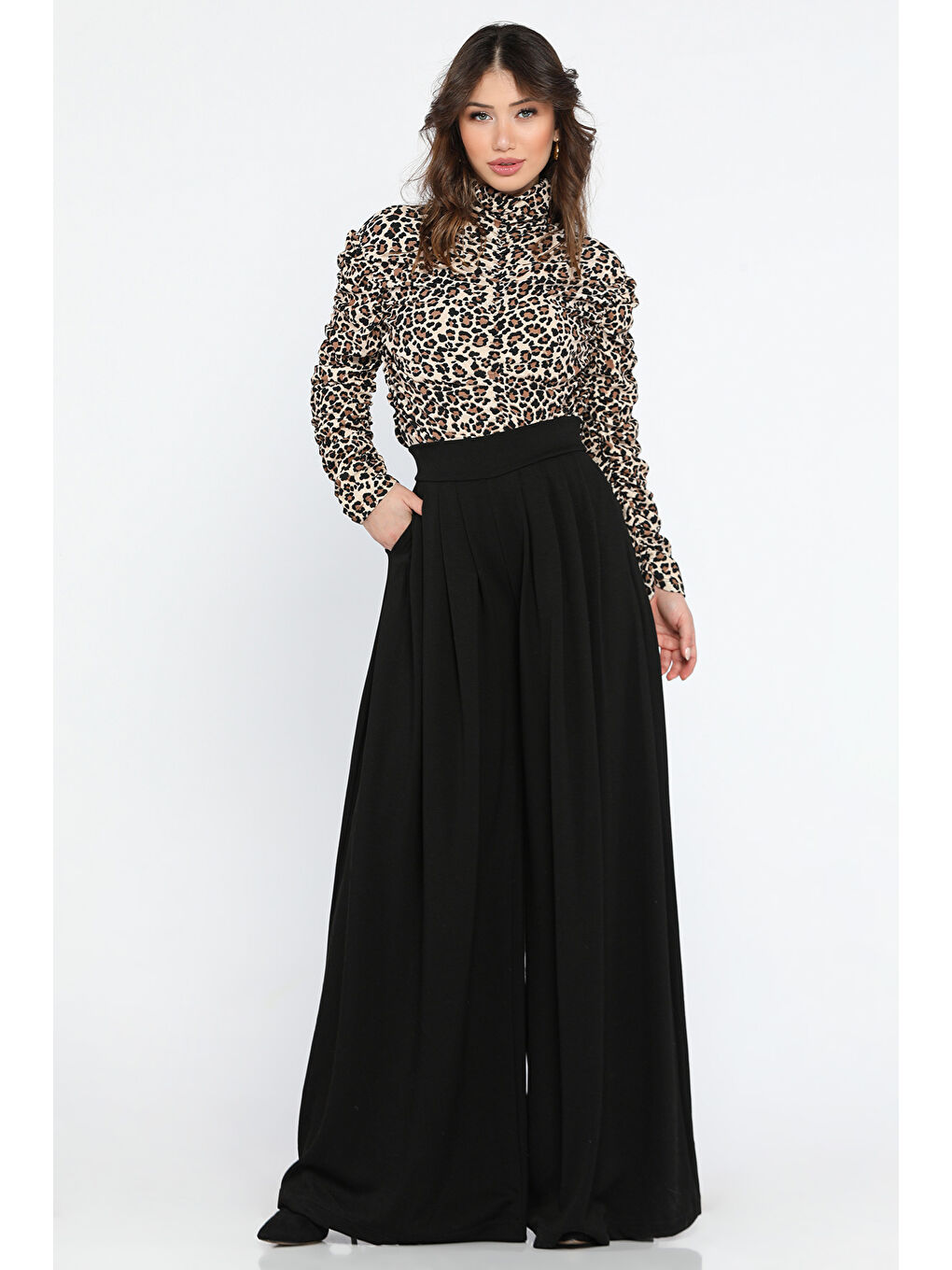 Siyah Kadın Palazzo Pantolon