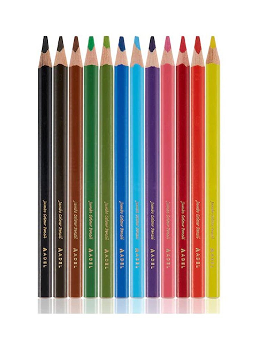 Kuru Boya Jumbo 12 Renk Tam Boy 1 Paket Adel Jumbo Kuru Boya Kalemi Kolay Kullanım Canlı Renkler-2