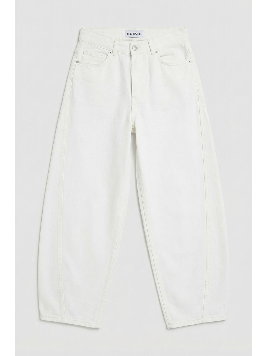 Kadın Kırık Beyaz Venüs 7s6-101 Mid Rise Carrot Fit %100 Pamuk Denim Jean-1