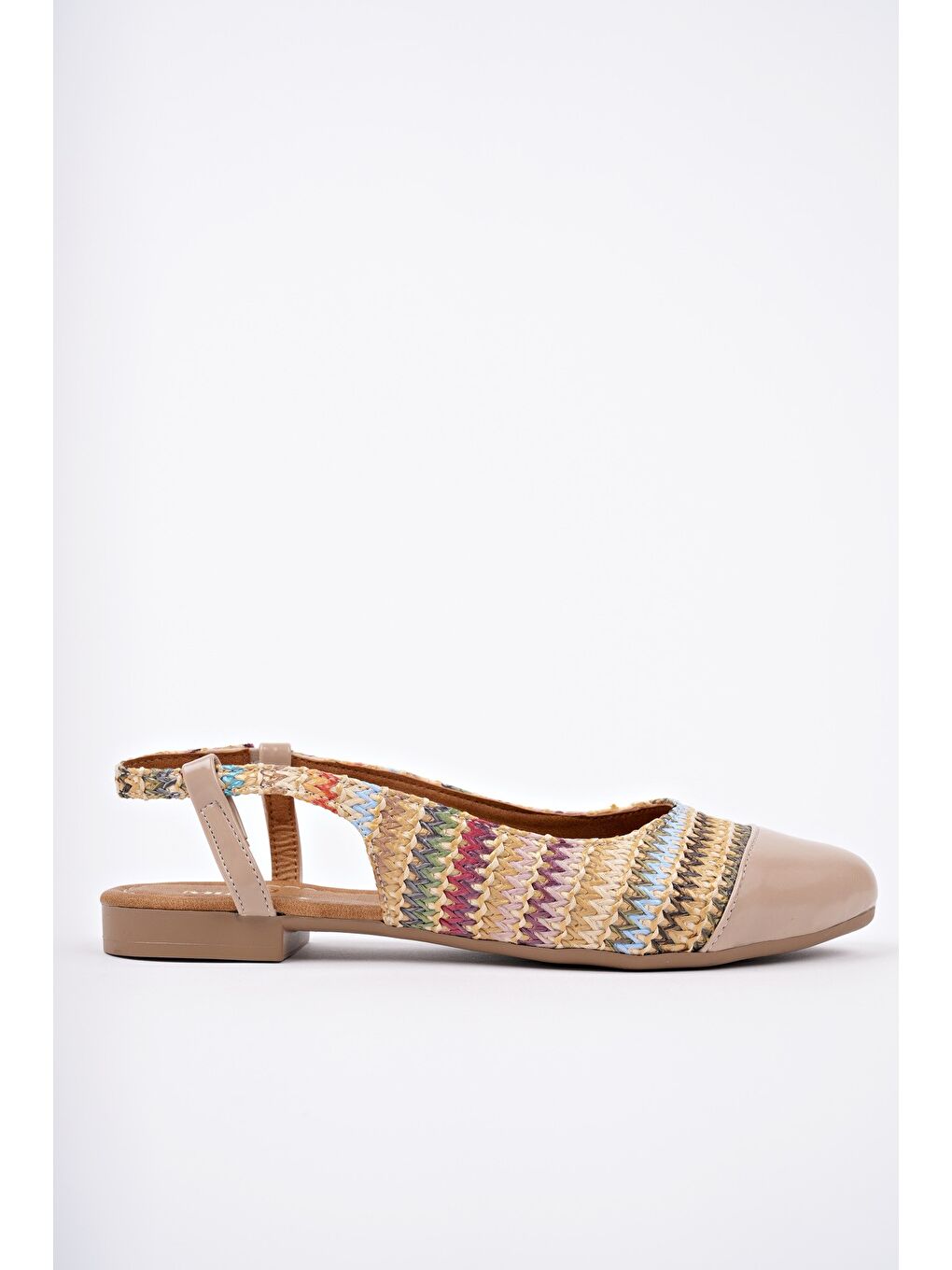 Yeşil ROSHAN Arkası Açık Hasır Kadın Günlük Kısa Topuklu Ayakkabı-2