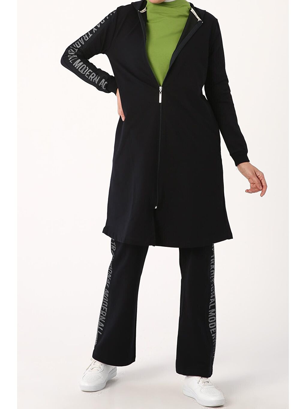 Lacivert Baskılı Fileli Eşofman Takımı-3