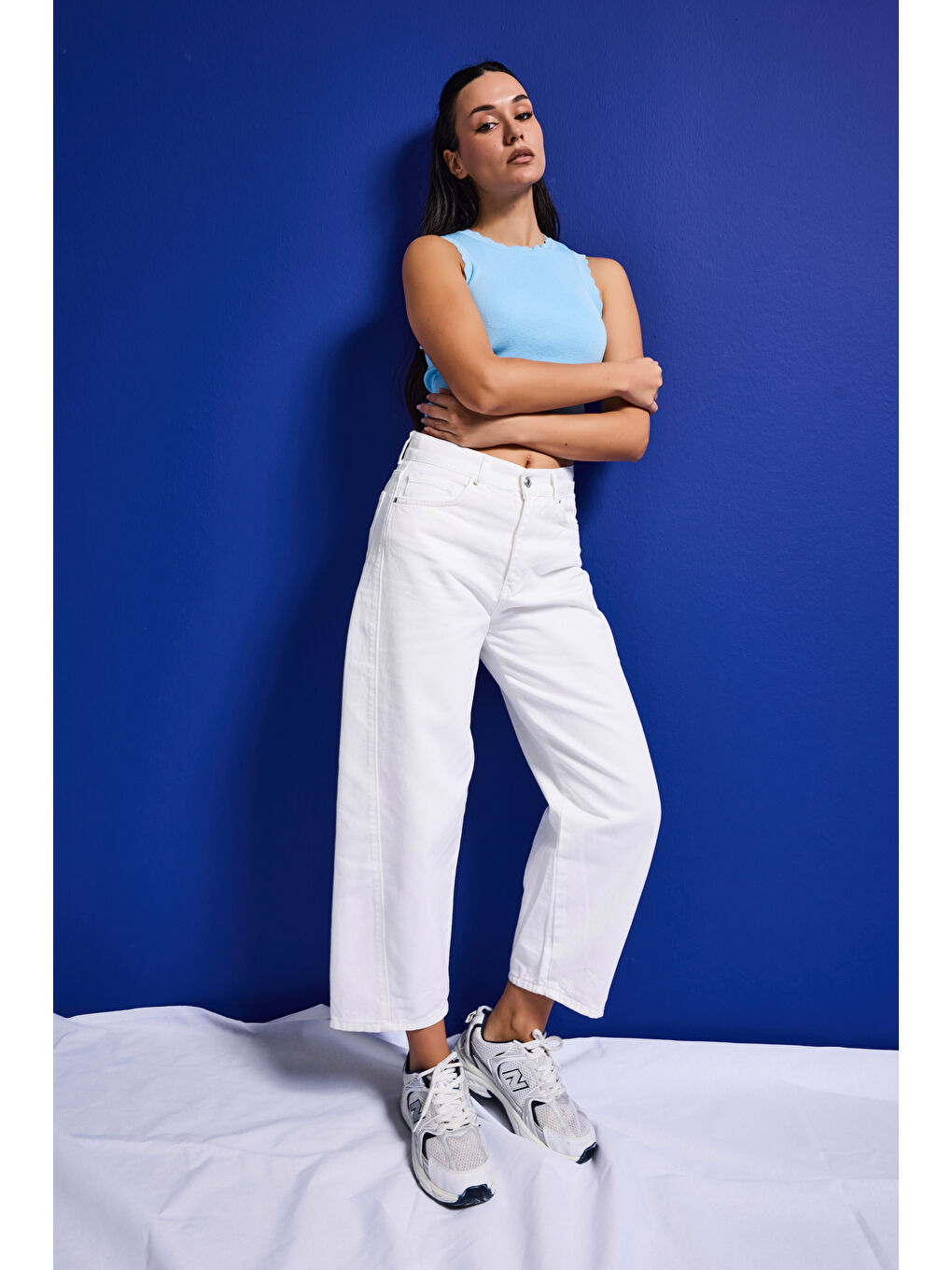 Kadın Kırık Beyaz Venüs 7s6-101 Mid Rise Carrot Fit %100 Pamuk Denim Jean-3