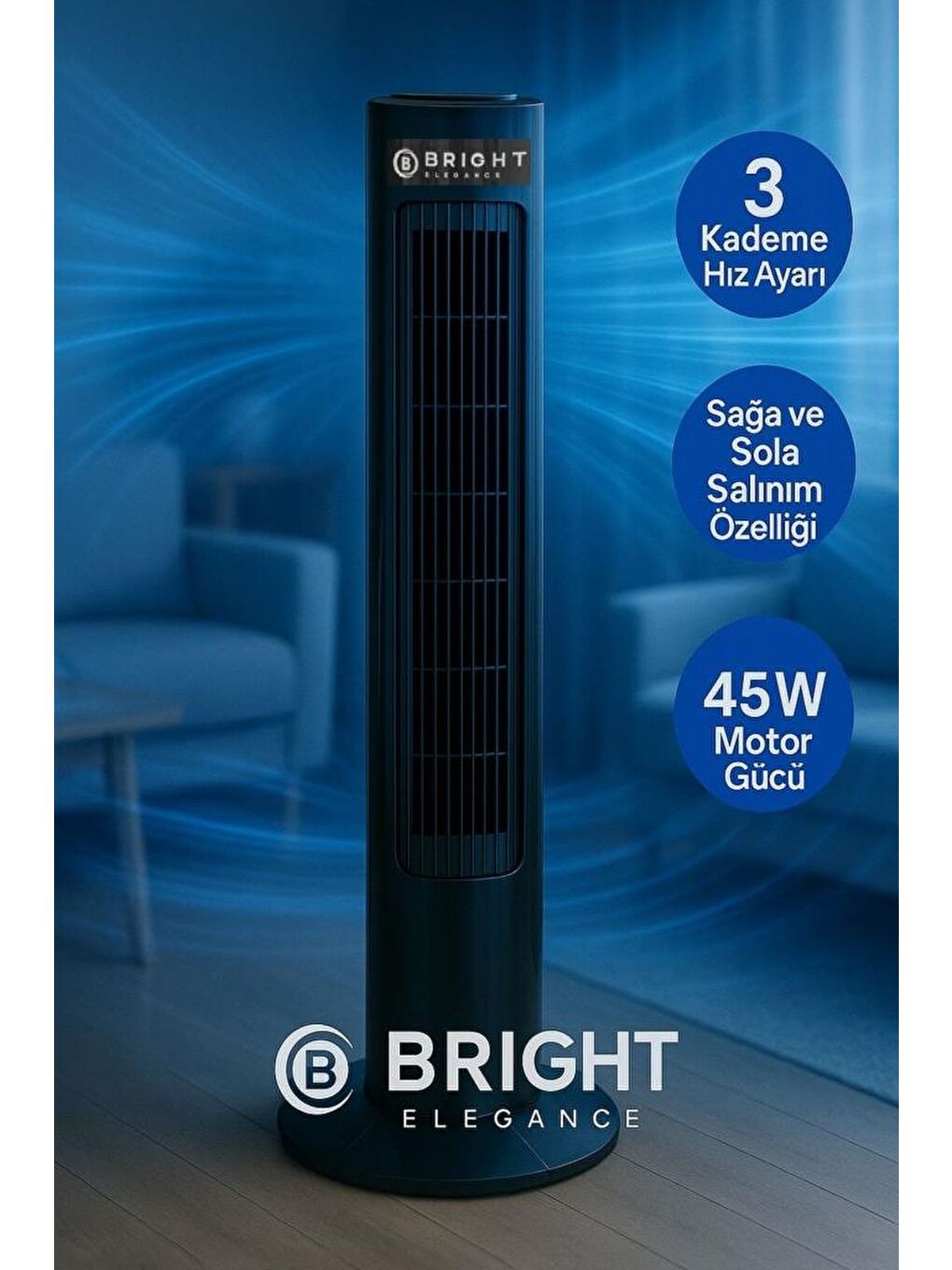 Be-4129 29" Kule Tipi Vantilatör Siyah-1