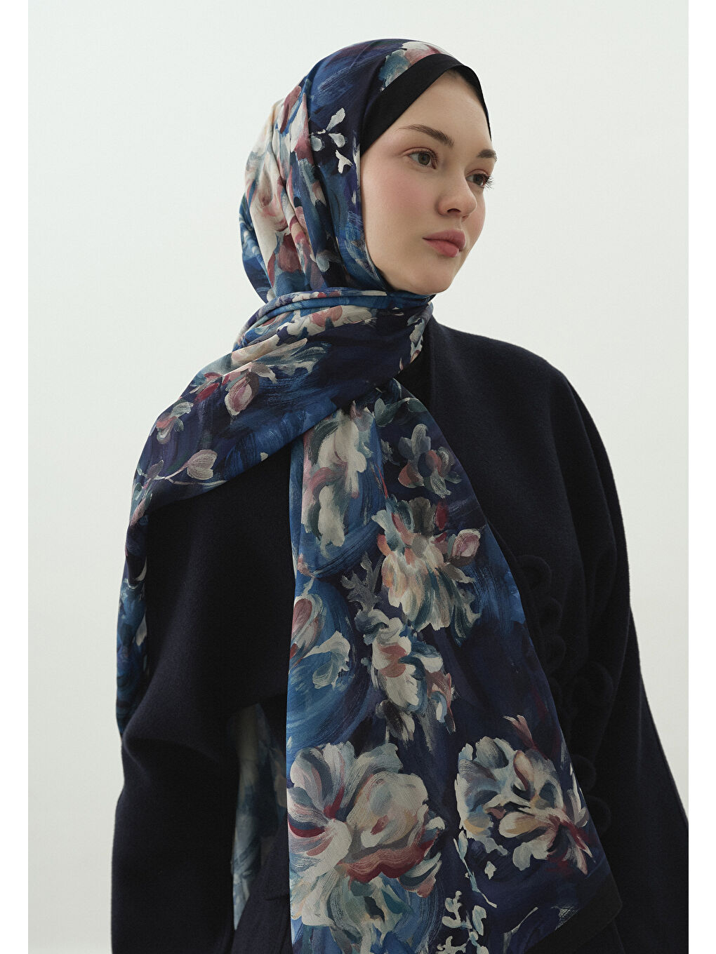 Mavi JANE DESENLİ PAMUK VİSKON ŞAL GECE MAVİSİ-2