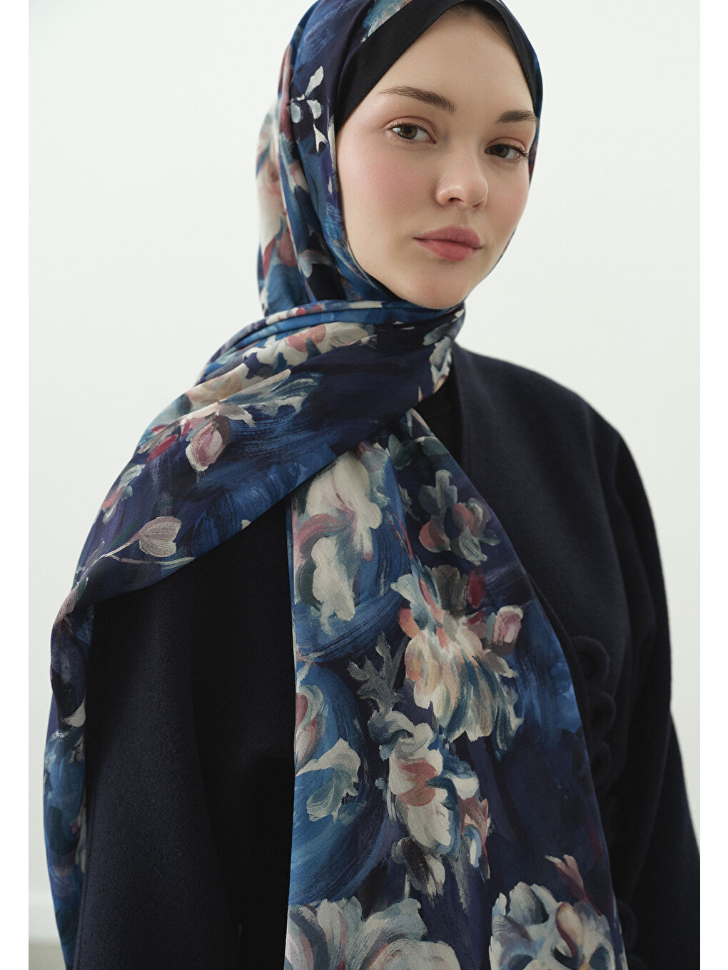 Mavi JANE DESENLİ PAMUK VİSKON ŞAL GECE MAVİSİ-3