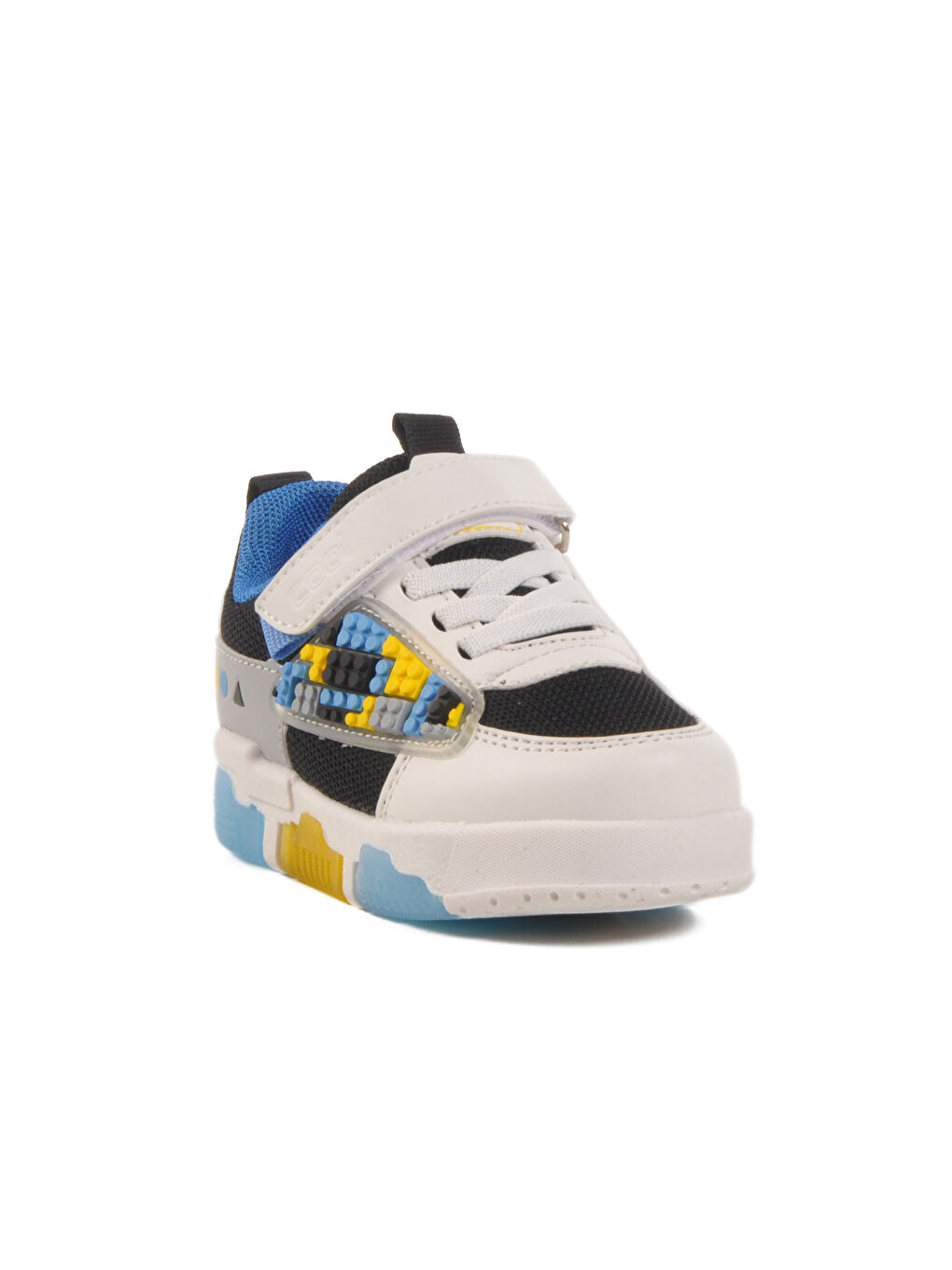 Siyah Beyaz Cırtlı Fileli Işıklı Kız Çocuk Spor Ayakkabı Legos B-2