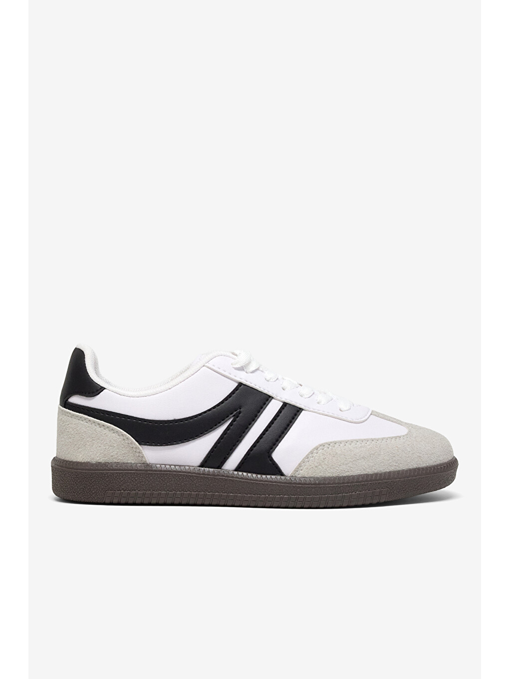 Kadın Beyaz Siyah Rahat Kalıp Nefes Alabilen Sneaker