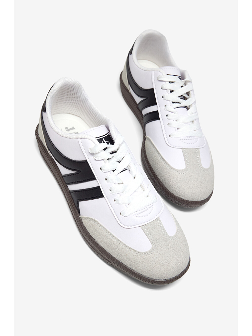 Kadın Beyaz Siyah Rahat Kalıp Nefes Alabilen Sneaker-1