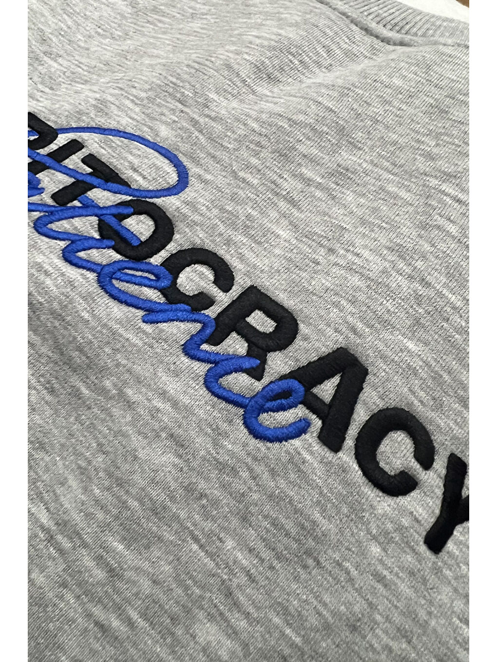 Erkek Meritocracy Oversize Gri Sweatshirt-2