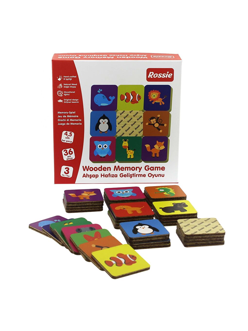 Rossie Karışık Ahşap Hafıza Geliştirme Oyunu - Memory Game - 1