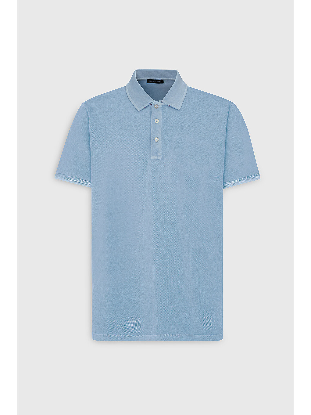 Erkek Açık Mavi Slim Fit Dar Kesim %100 Pamuk Polo Yaka Tişört-5