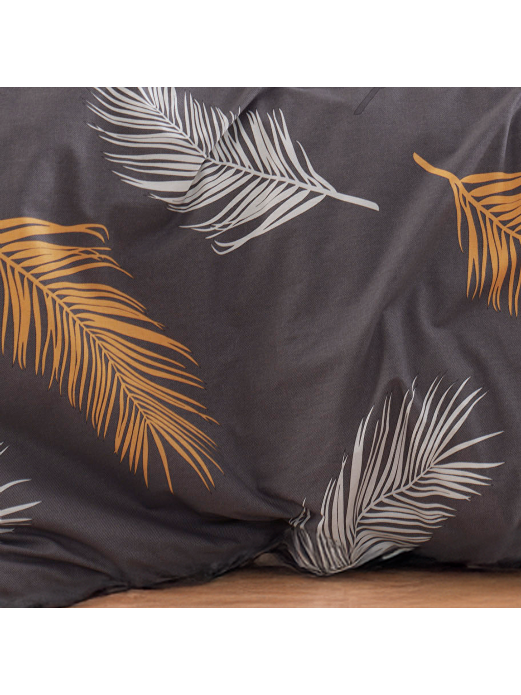 Nevresim Takımı Tek Kişilik Baskılı Olivia Altın-Gri-1