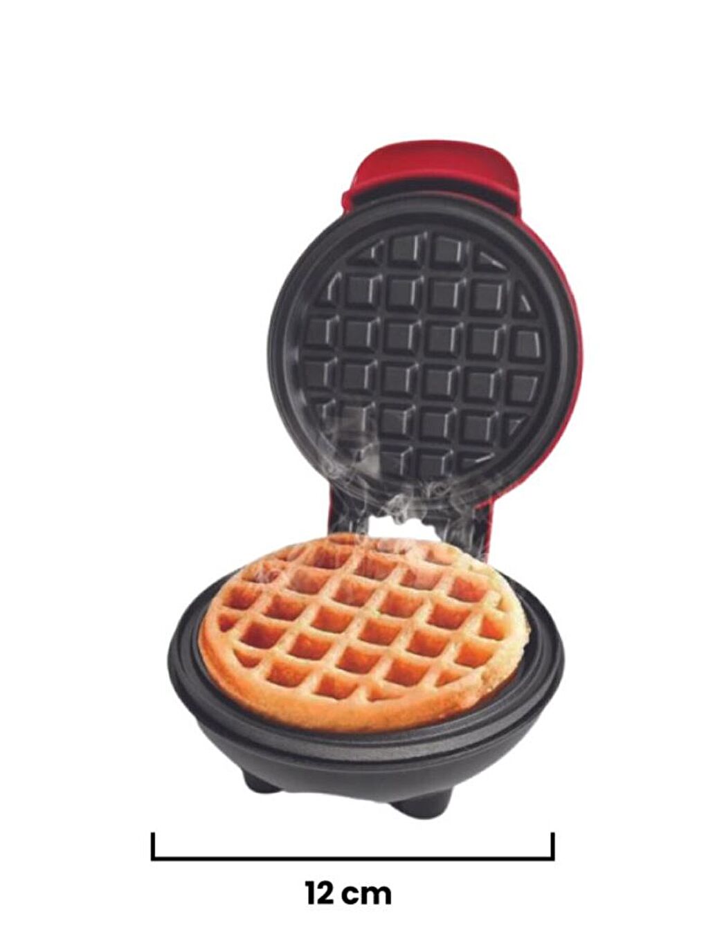 MİNİ Ksm-2400W Yapışmaz Plakalı Waffle Makinesi Kırmızı-1