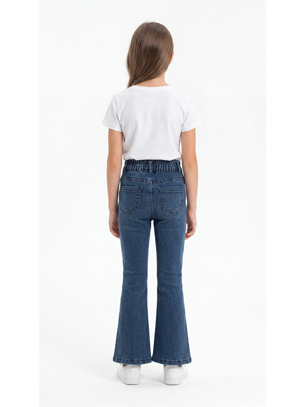 Lacivert Fermuar Detaylı Kız Çocuk Jean Pantolon-3