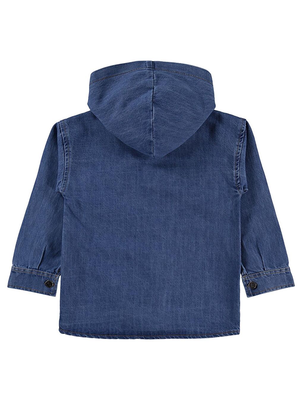 Boys Kapüşonlu Tişörtlü 6-9 Yaş Gömlek - Mavi-2