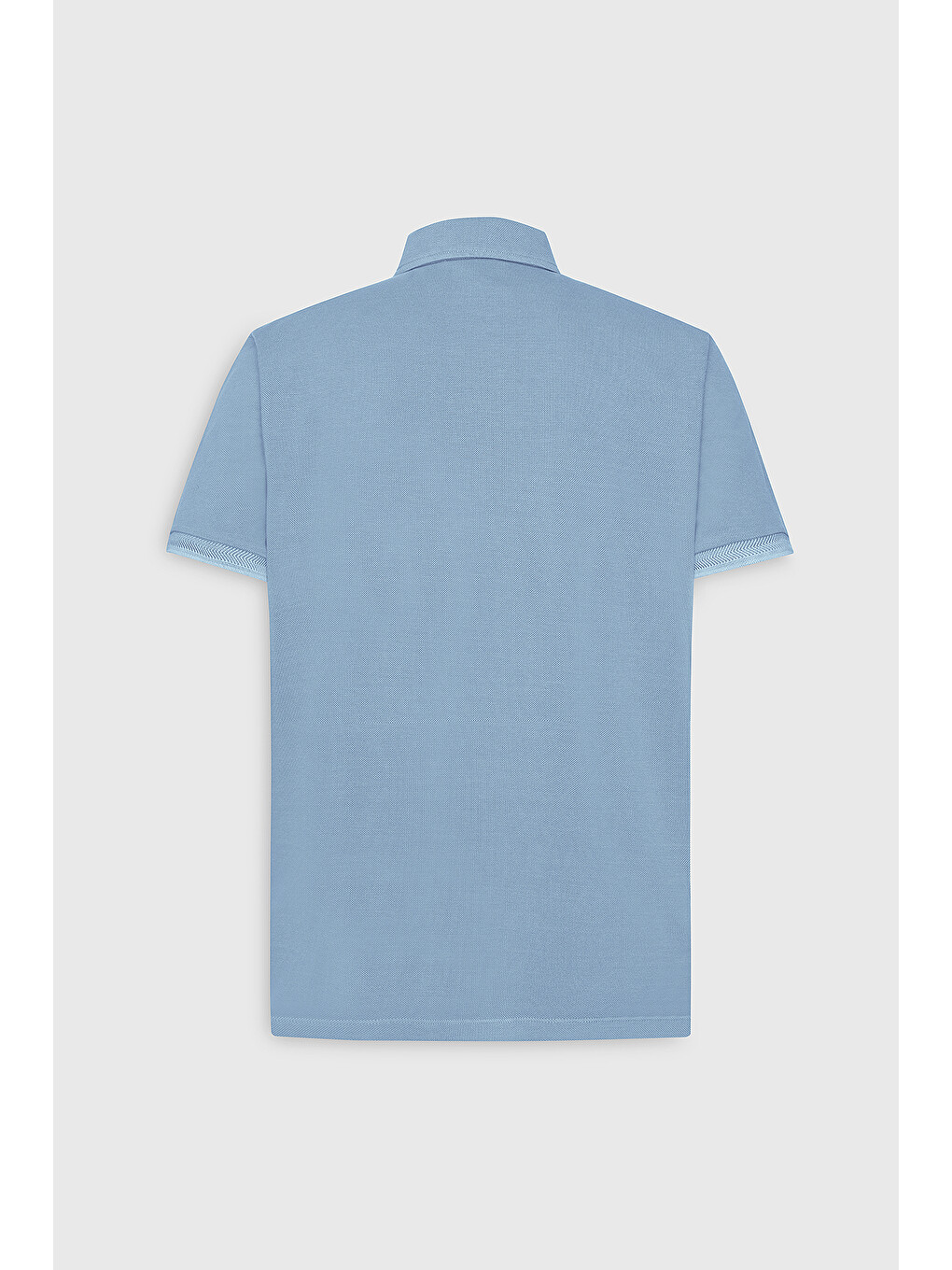 Erkek Açık Mavi Slim Fit Dar Kesim %100 Pamuk Polo Yaka Tişört-8