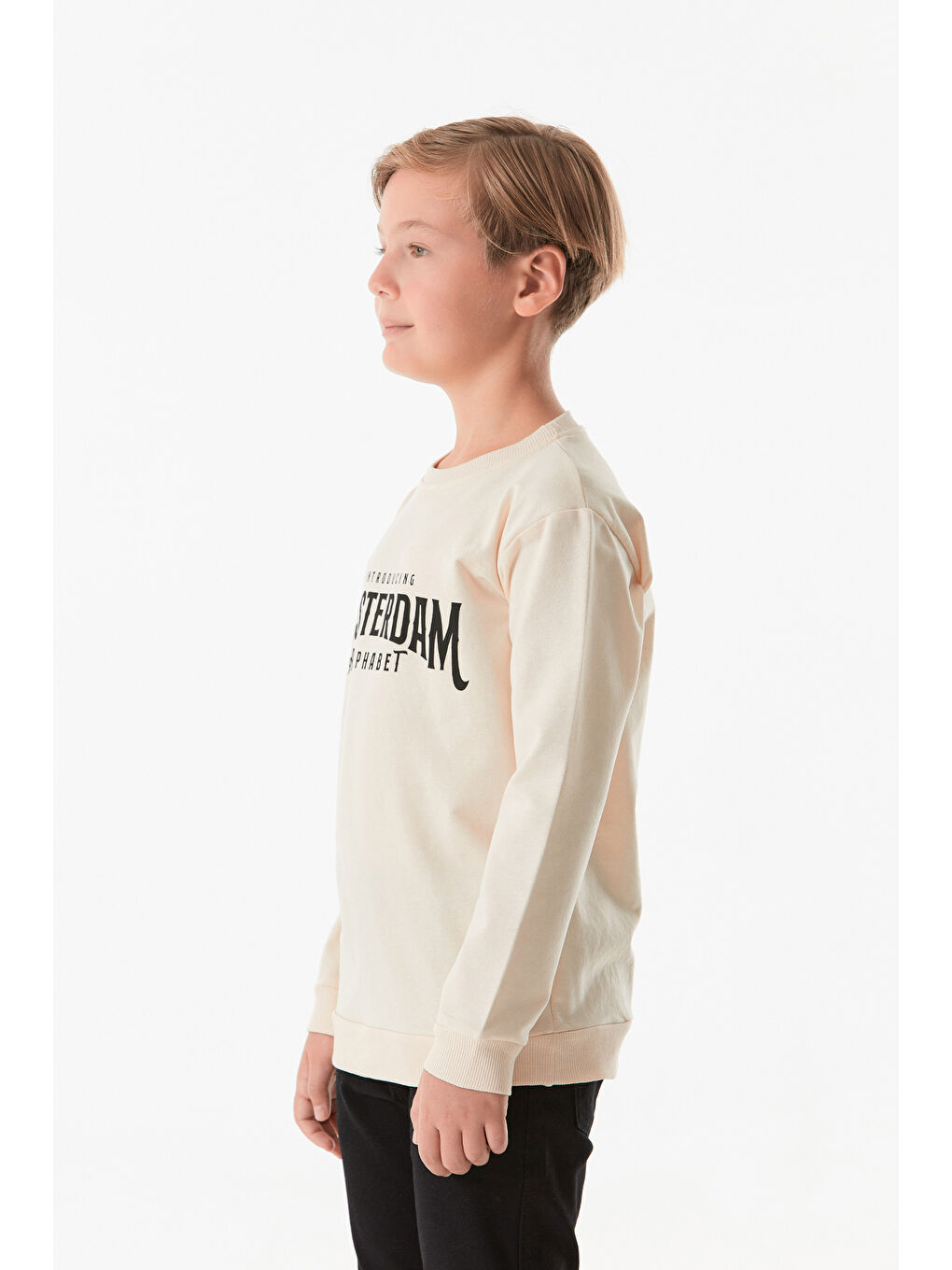 Fullamoda Bej Amsterdam Baskılı Erkek Çocuk Sweatshirt - 3