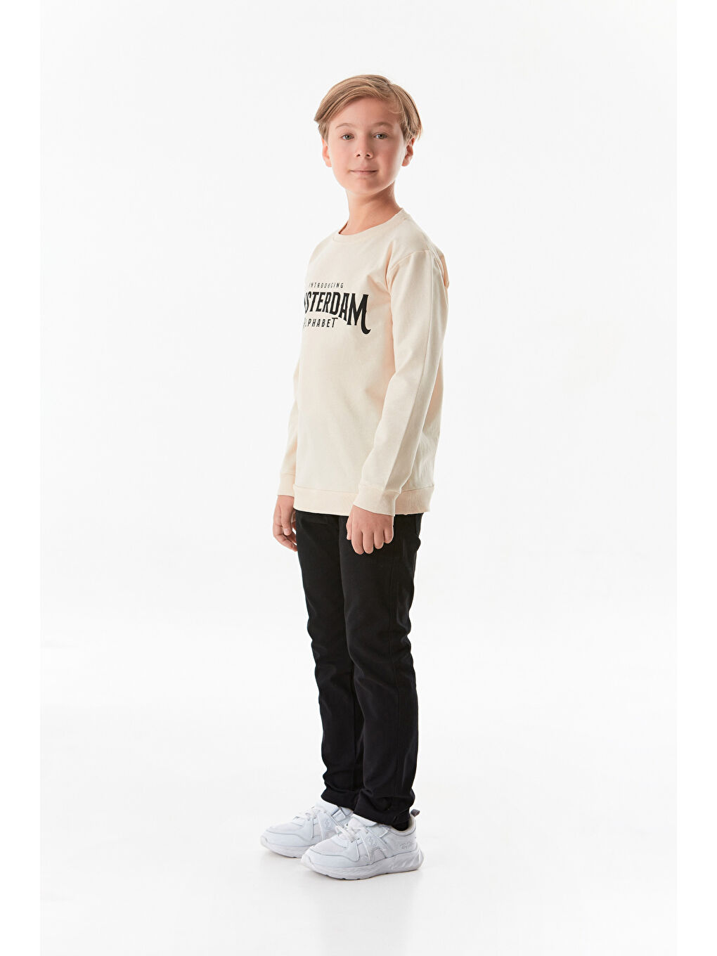 Fullamoda Bej Amsterdam Baskılı Erkek Çocuk Sweatshirt - 4