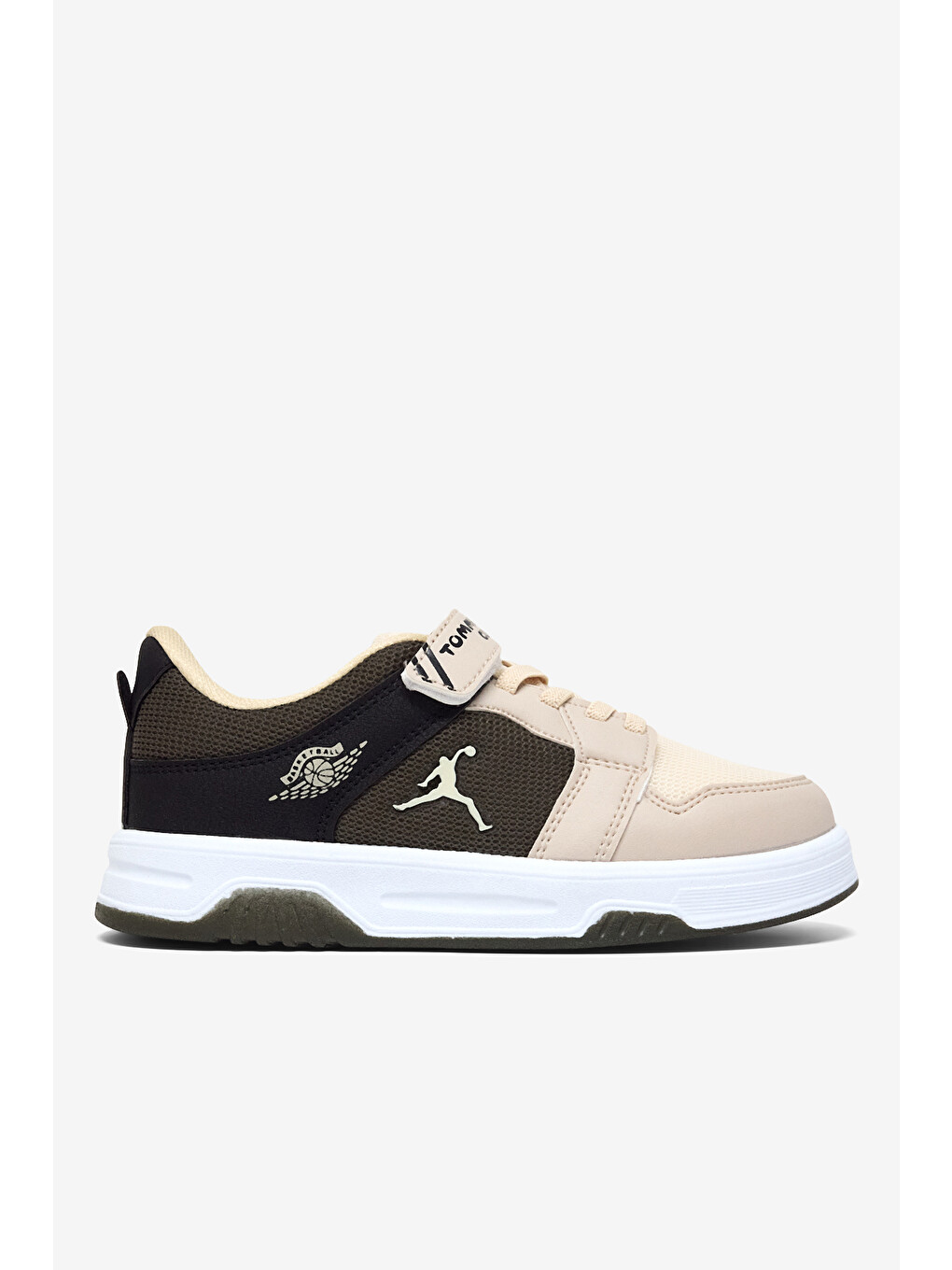 Çocuk Unisex Bej Haki Siyah Rahat Kalıp Ortopedik Cırtlı Sneaker-2
