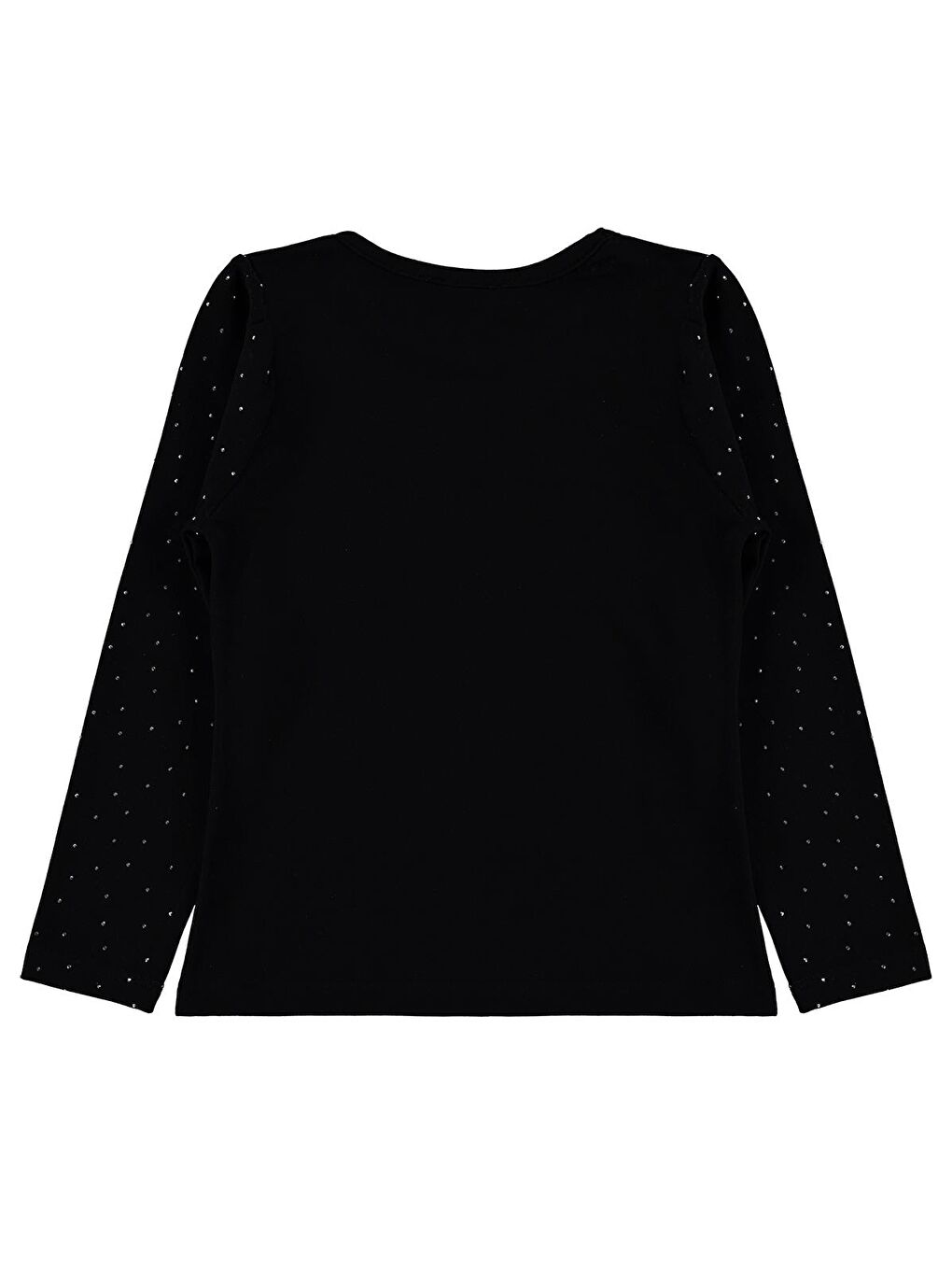 Girls Taşlı 6-9 Yaş Tişört - Siyah-1
