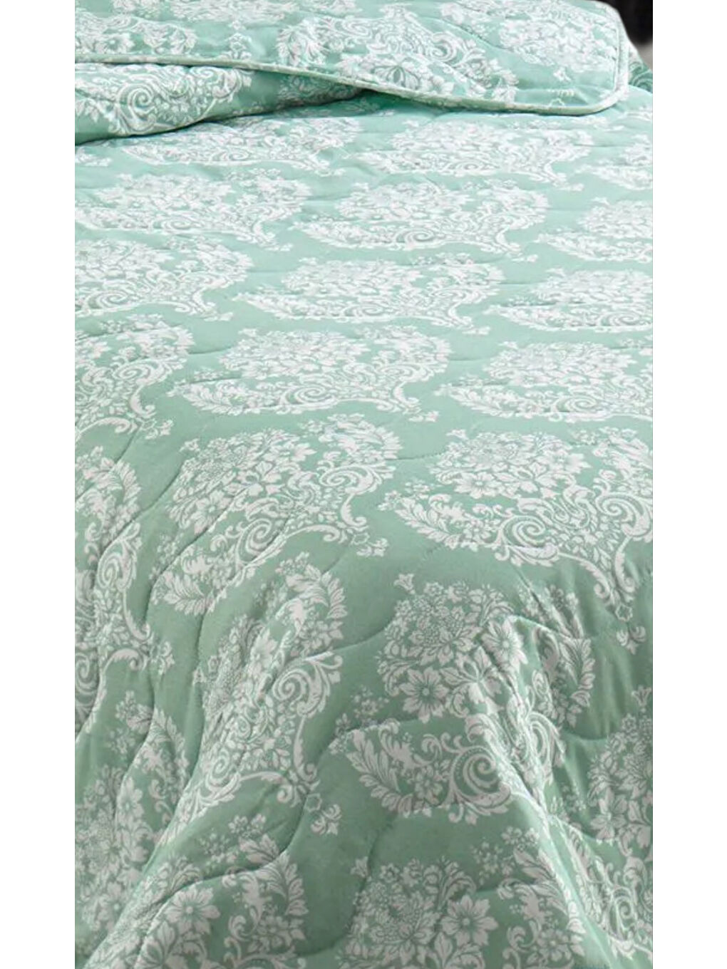 Kapitone Yatak Örtüsü Seti Tek Kişilik Post SuYeşili-1