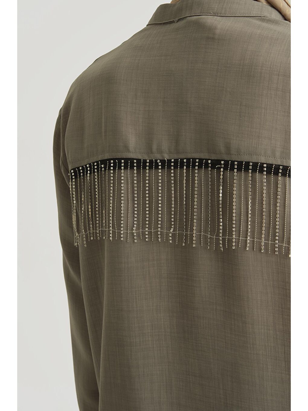 Zincir Detaylı Ceket 25Yt552 Gri-2