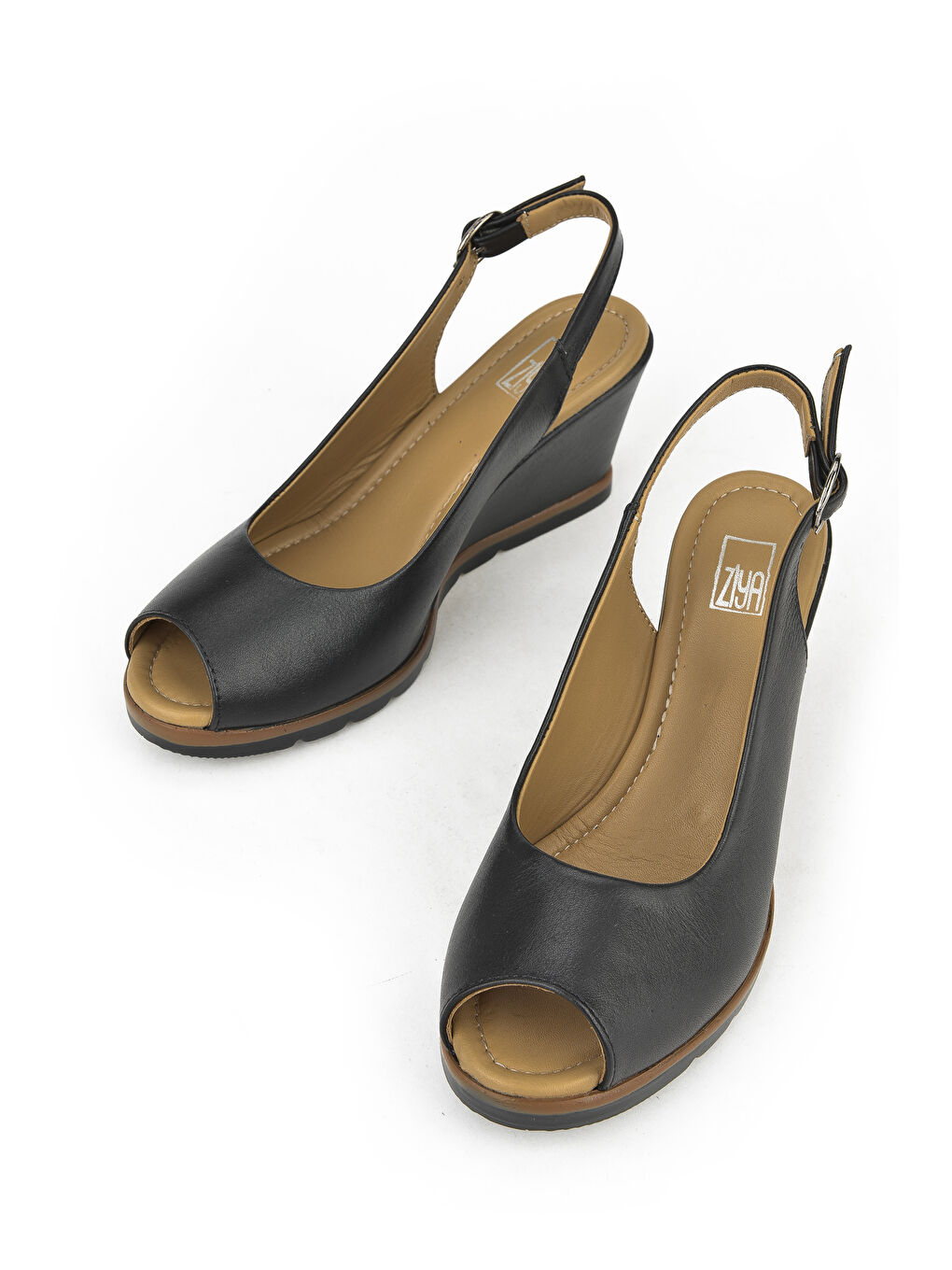 Kadın Hakiki Deri Topuklu Sandalet 141992Z32002 Siyah