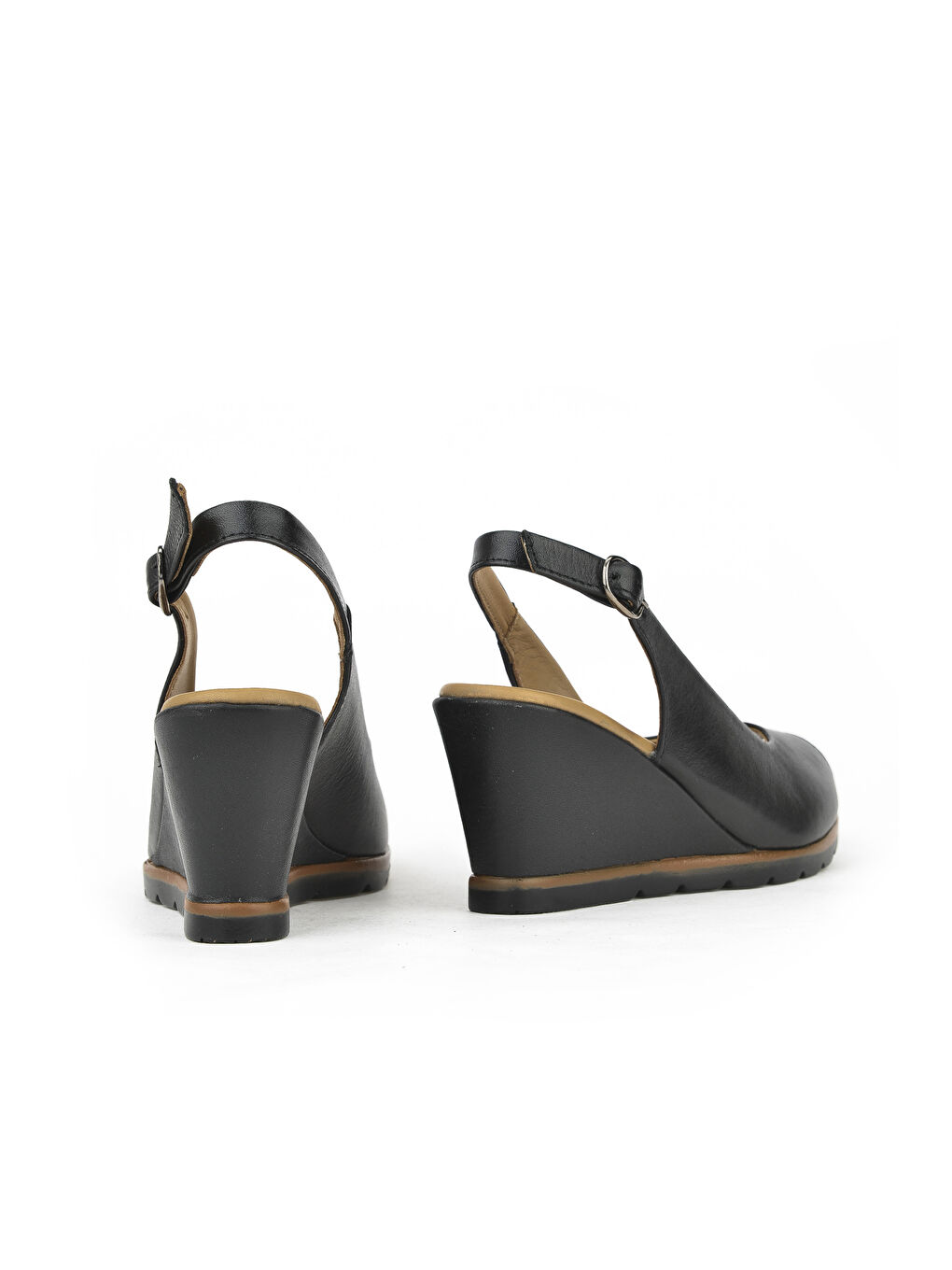 Kadın Hakiki Deri Topuklu Sandalet 141992Z32002 Siyah-1