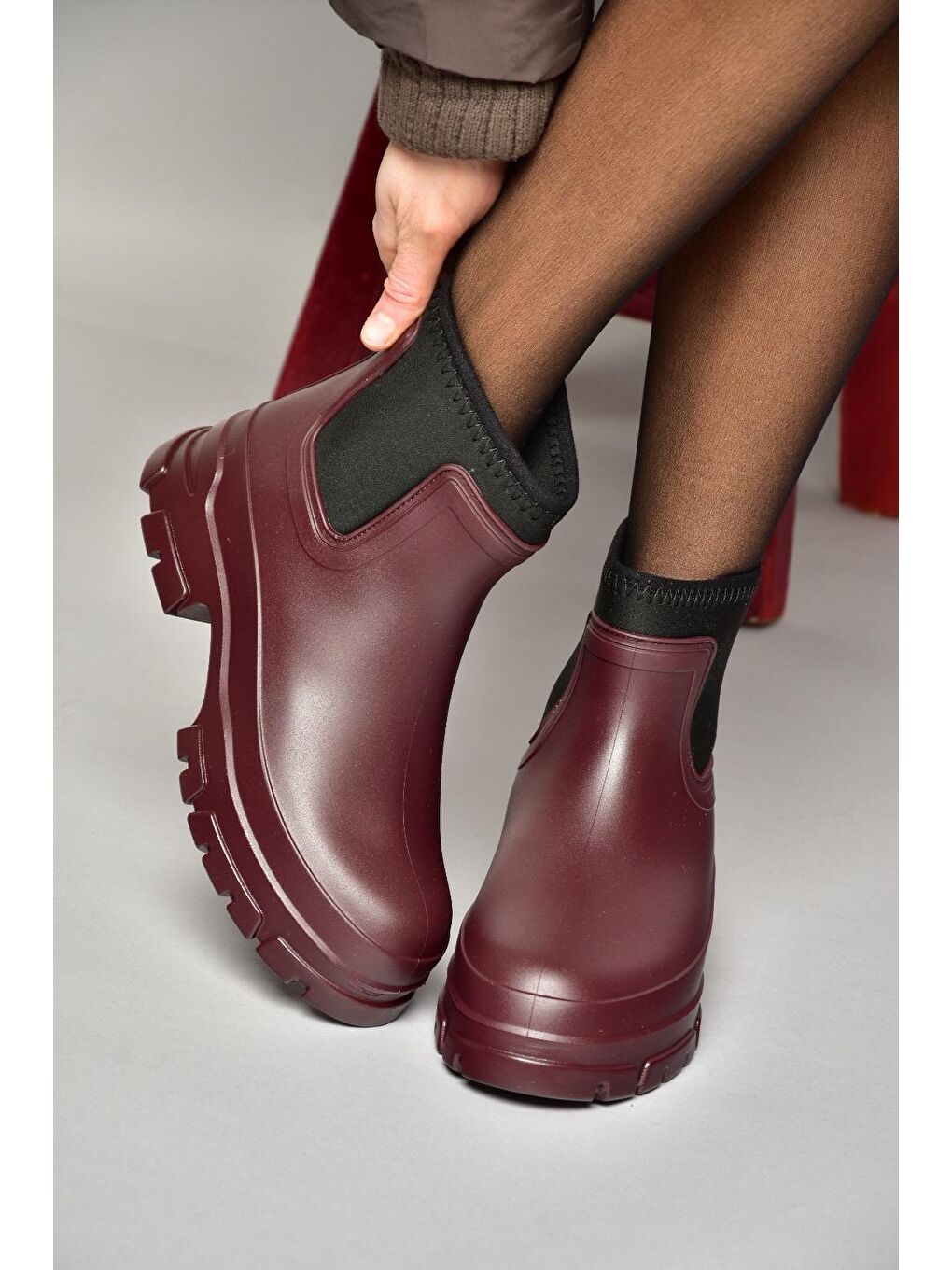 T858685409 Bordo Kadın Bot-1