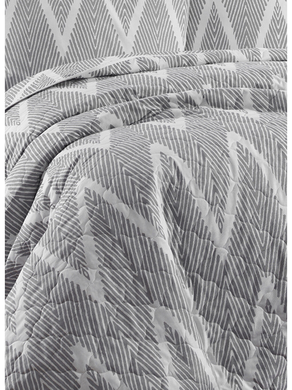 Kapitone Yatak Örtüsü Seti Tek Kişilik Olivia Gri-2