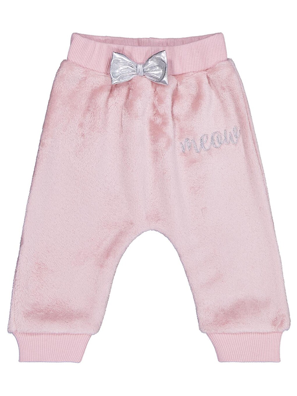 Pembe Baby Bel Fiyonklu Meow Nakışlı 6-18 Ay Eşofman Altı - Lila