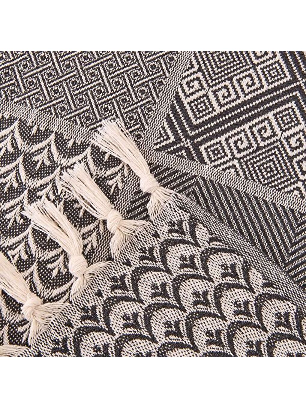 Soft Patchwork Çift Kişilik Yatak Örtüsü - Antrasit - 200x230 cm-2