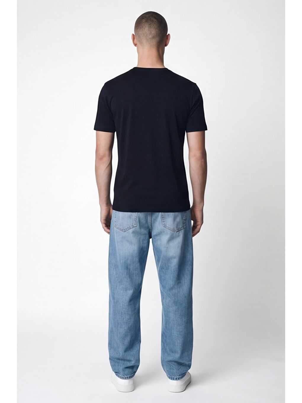 Giotelli Erkek Siyah Dar Kesim Slim Fit %100 Pamuk Bisiklet Yaka Tişört-3