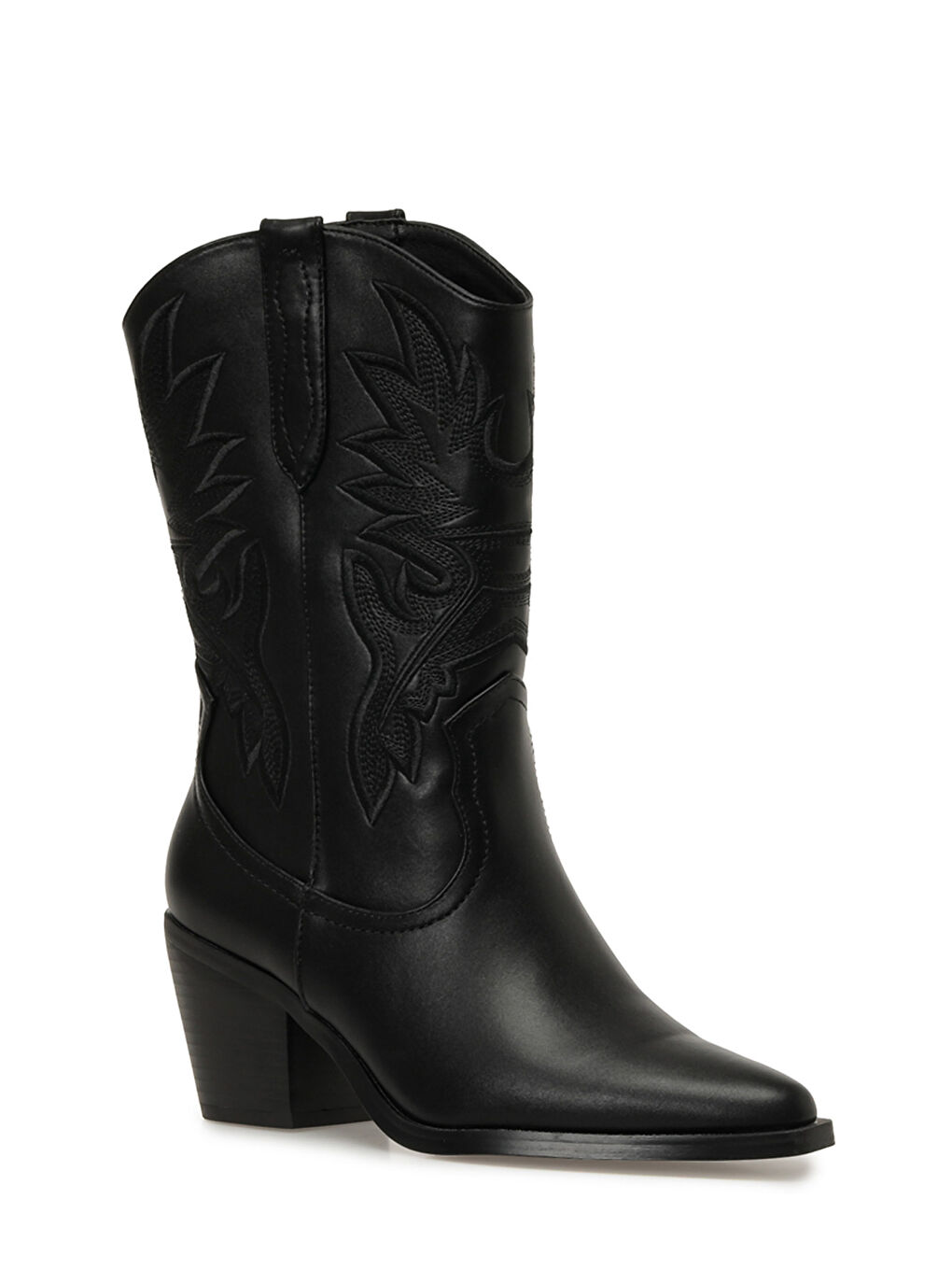 24K-1002 5PR Siyah Kadın Kovboy Bot-1