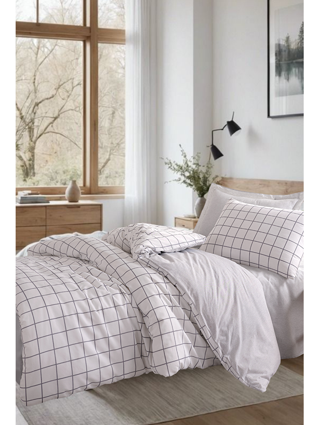 Kolay Ütülenir Nevresim Takımı Tek Kişilik Artus Gri-3