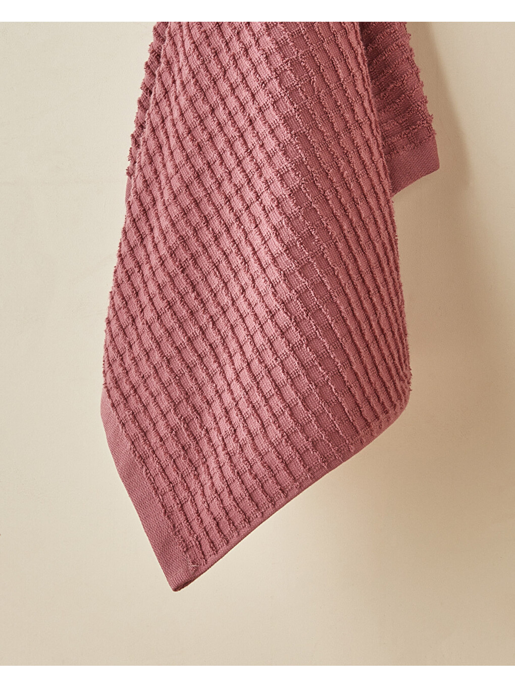 Square Pamuk Yüz Havlusu 50x70 Cm Koyu Pembe-1