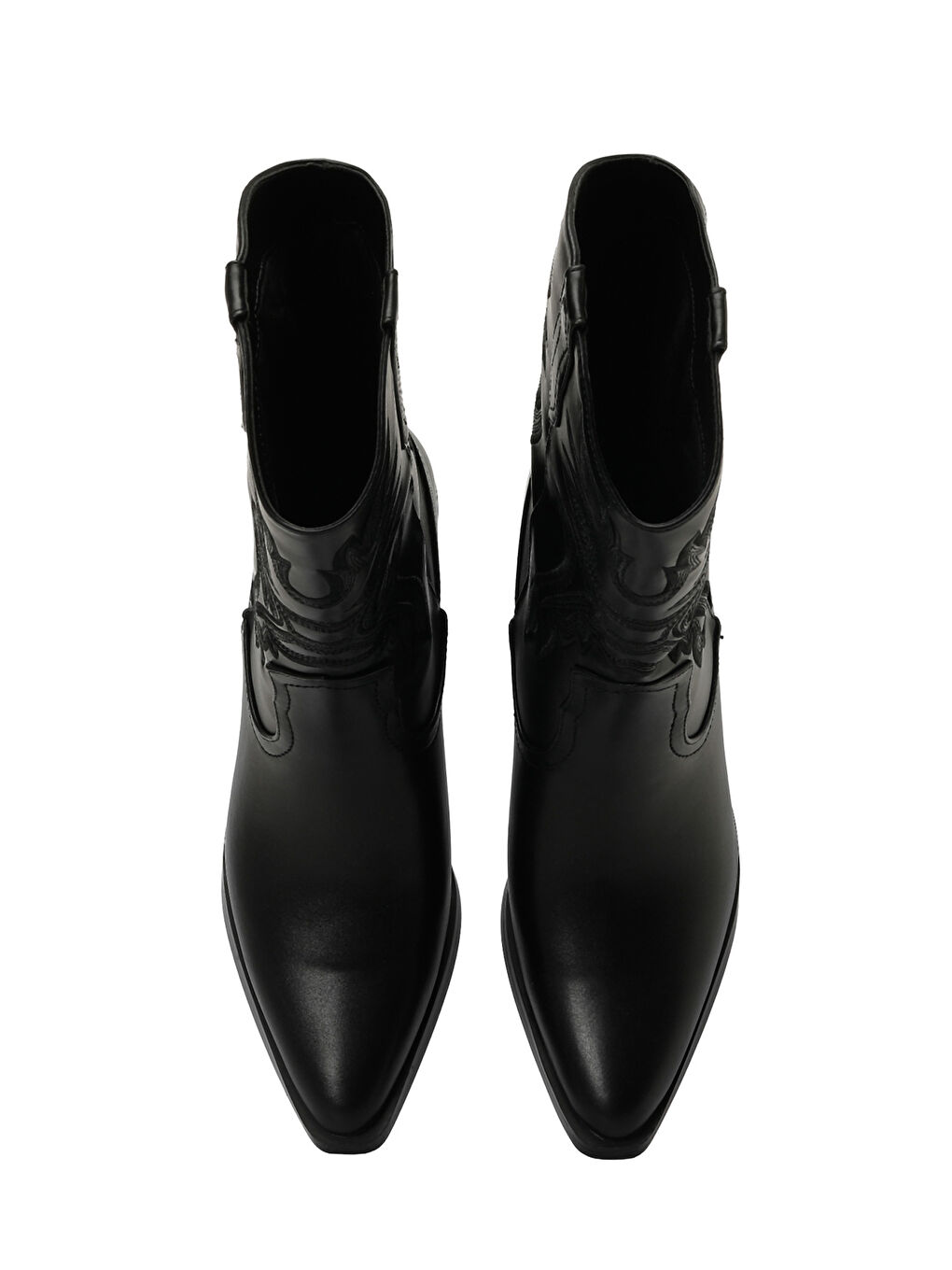 24K-1002 5PR Siyah Kadın Kovboy Bot-3