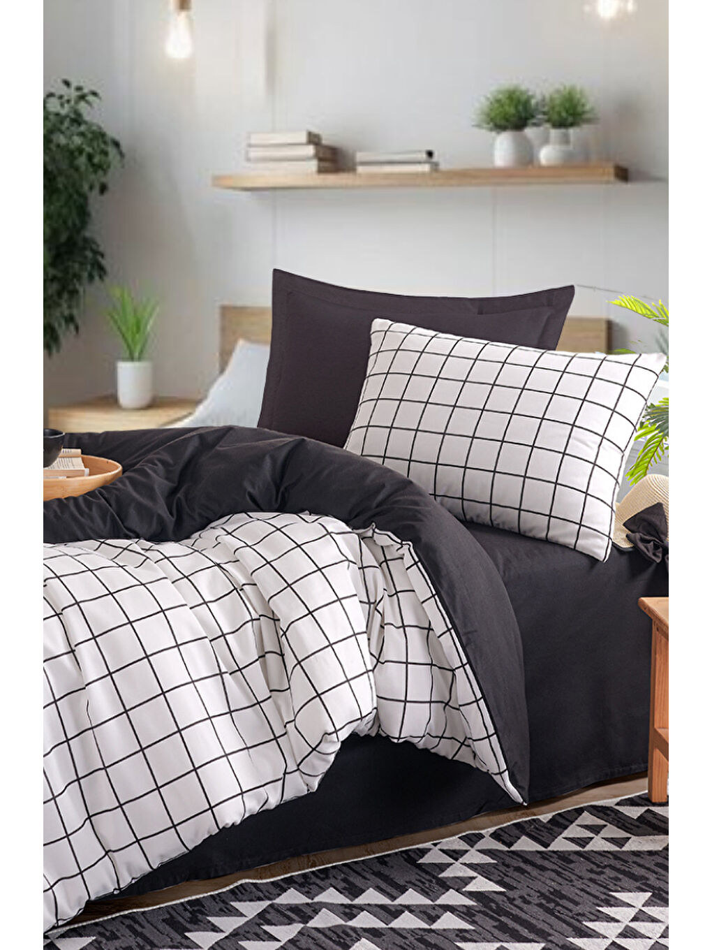 Kolay Ütülenir Nevresim Takımı Tek Kişilik Artus Siyah-2