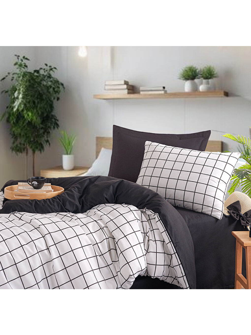 Kolay Ütülenir Nevresim Takımı Tek Kişilik Artus Siyah-3