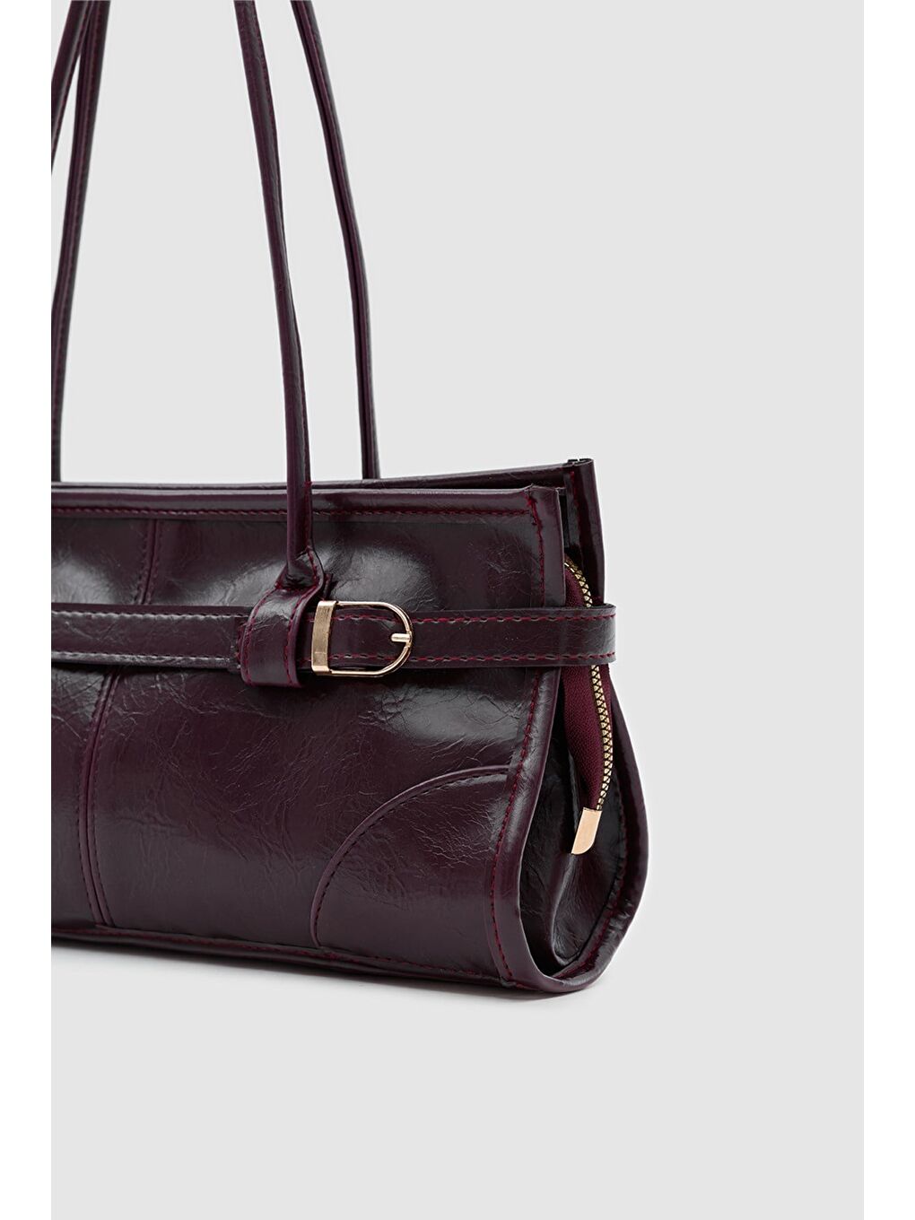 Enyola Vintage Baget Çanta Mürdüm-2