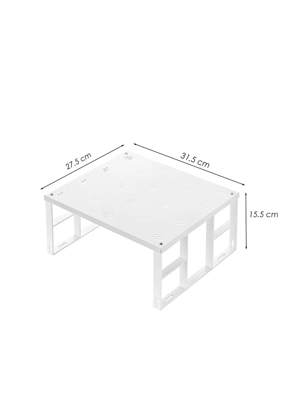 Beyaz Dükkanönü Dolap Içi Düzenleyici Raf Tabak Bardak Rafı Metal Raf 3'lü