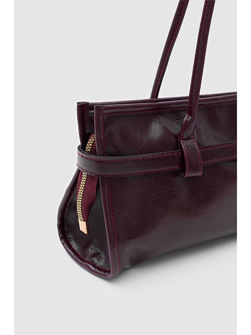 Enyola Vintage Baget Çanta Mürdüm-4