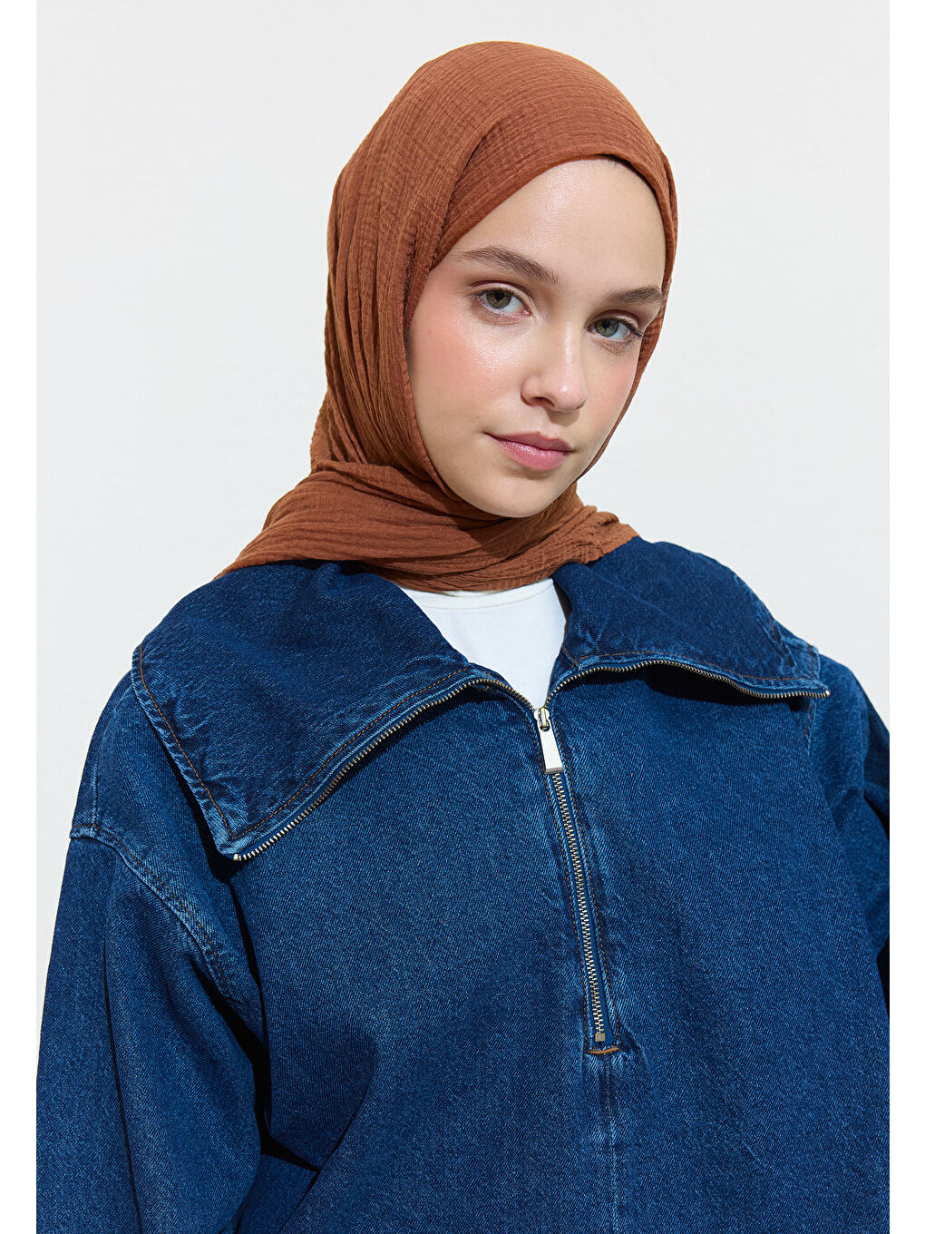 Kahverengi Modal Krinkıl Şal Ağaç Kabuğu-1