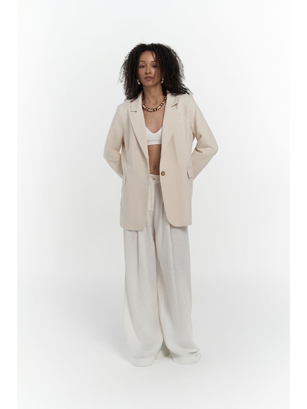 Bohemai Juba Bej Basic Blazer - 2