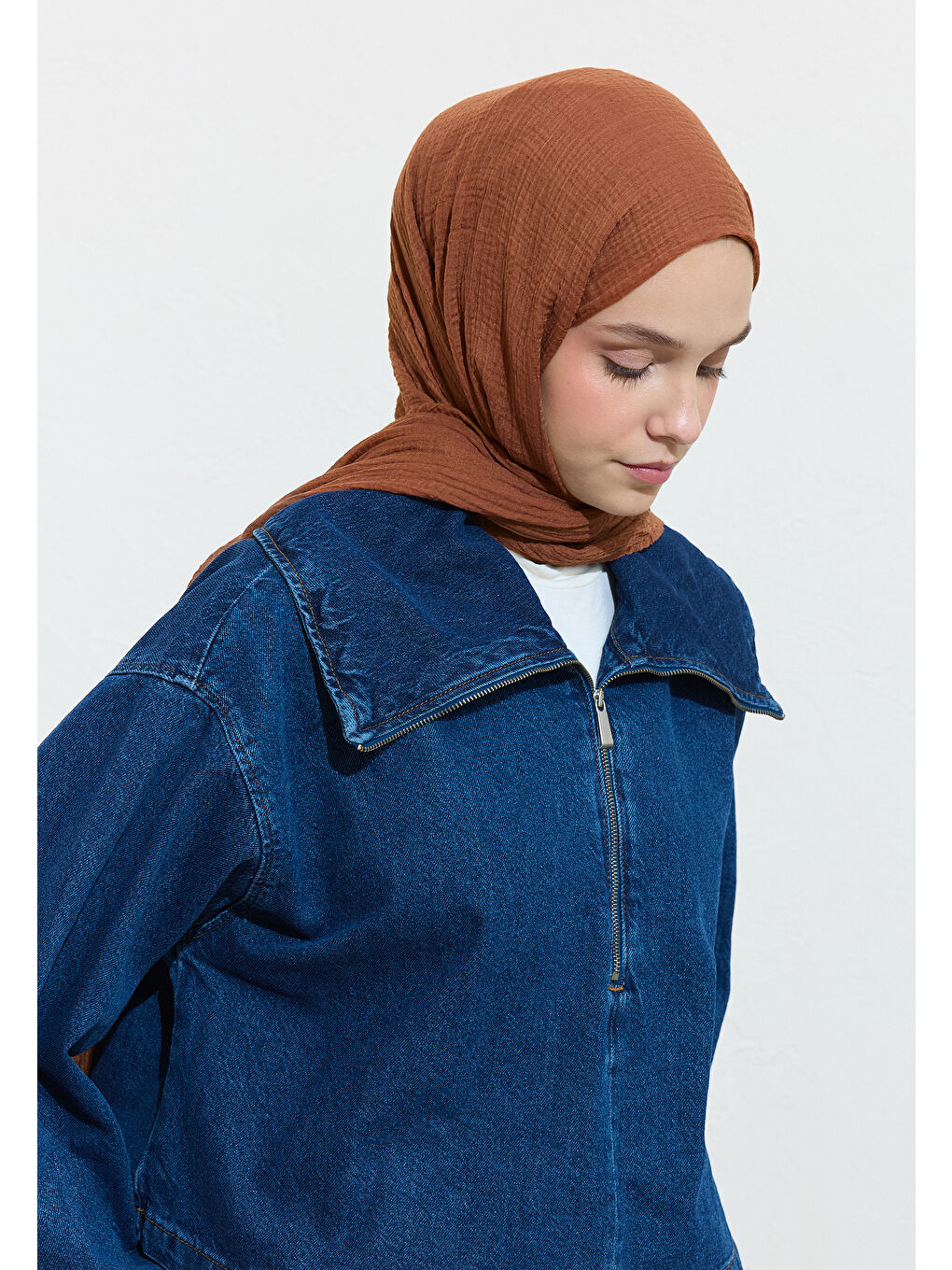 Kahverengi Modal Krinkıl Şal Ağaç Kabuğu-2