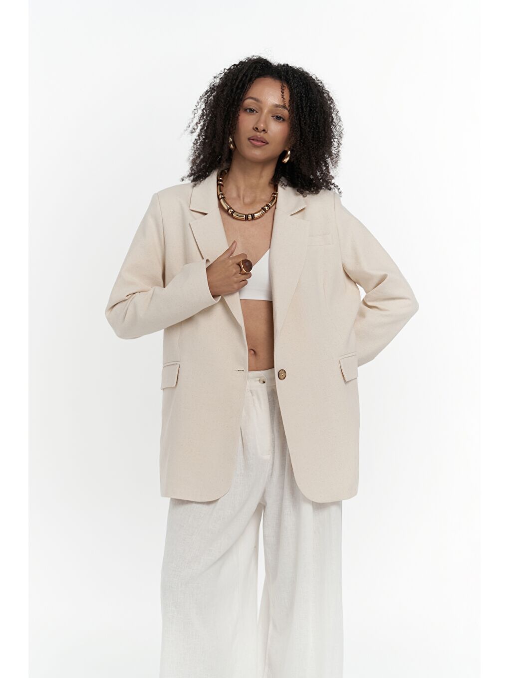 Bohemai Juba Bej Basic Blazer - 4