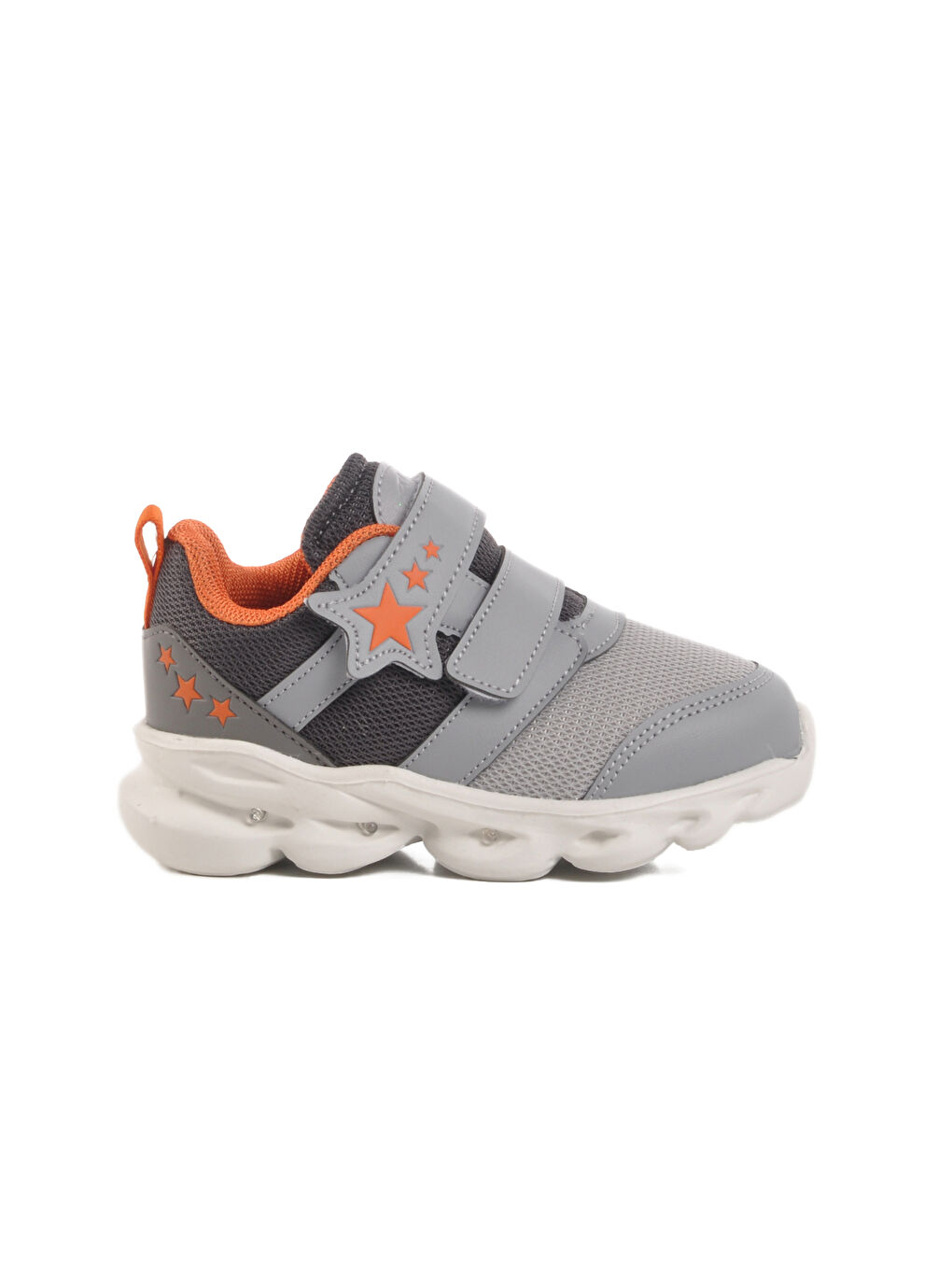 Ayakmod Gri Cırtlı Işıklı Hafif Unisex Çocuk Spor Ayakkabı Cayt B