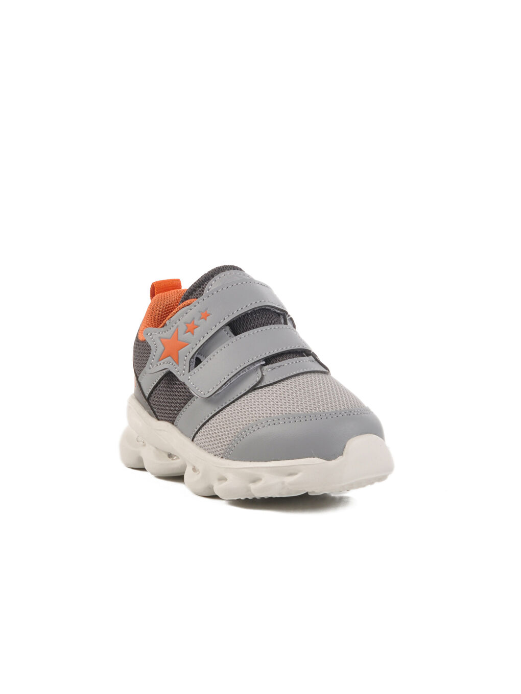 Ayakmod Gri Cırtlı Işıklı Hafif Unisex Çocuk Spor Ayakkabı Cayt B - 2