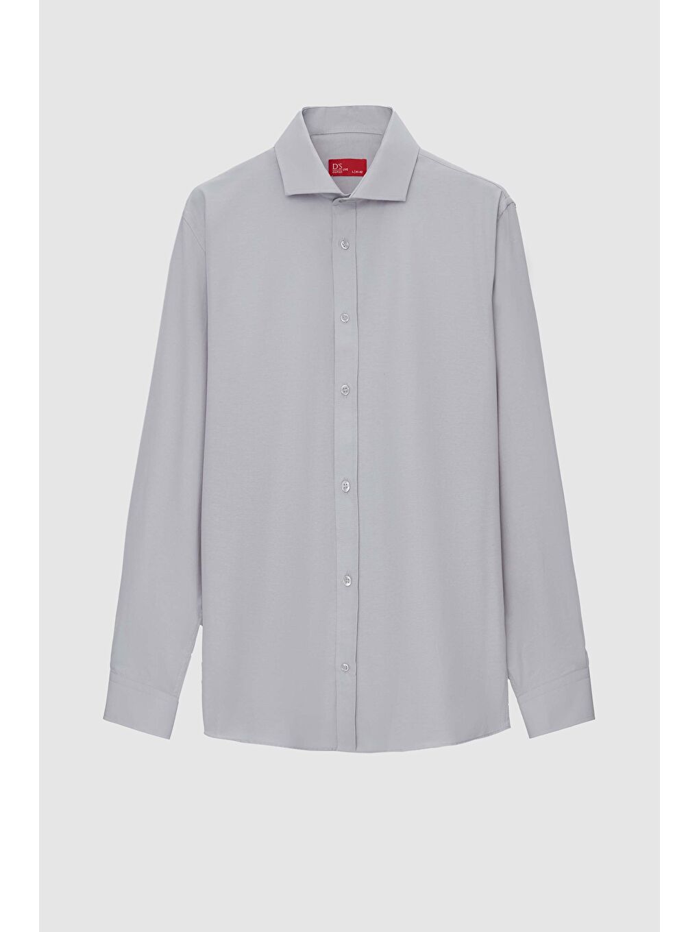 Slim Fit Gri İtalyan Yaka Dar Kesim Klasik Kravatlık Uzun Kol Kolay Ütülenebilir Gömlek-4