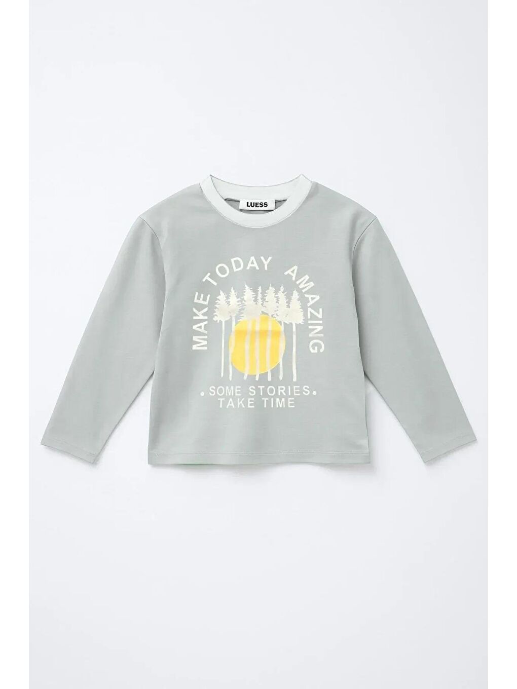 Renksiz Unisex Çocuk 3'Lü Baskılı Pamuklu Uzun Kollu Tişört-2